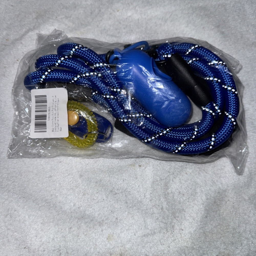 Dog Leash Rope Heavy Duty With Poop Bag Holder And Training‎ Clicker